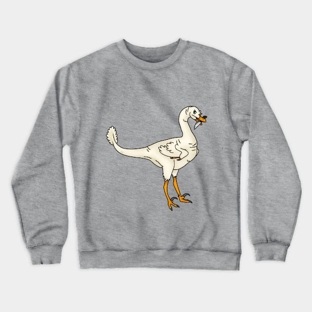 Halszkaraptor With Knife Crewneck Sweatshirt by saradrawspaleo